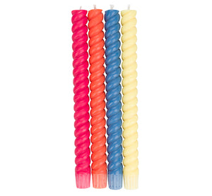 SPIRAL - Solid Mixed Set Warm Colours Eco Dinner Candles, 4 per pack - 6