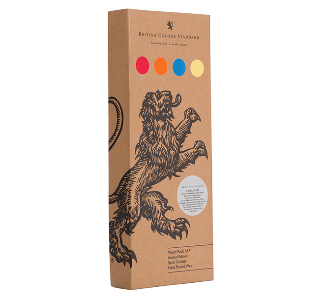 SPIRAL - Solid Mixed Set Warm Colours Eco Dinner Candles, 4 per pack - 6