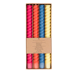 SPIRAL - Solid Mixed Set Warm Colours Eco Dinner Candles, 4 per pack - 6