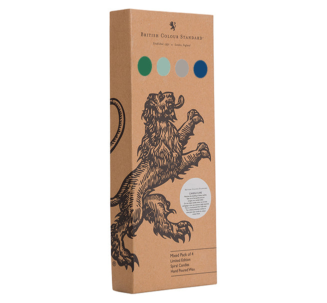 SPIRAL - Solid Mixed Set Dark Colours Eco Dinner Candles, 4 per pack