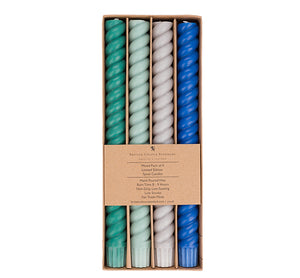 SPIRAL - Solid Mixed Set Dark Colours Eco Dinner Candles, 4 per pack