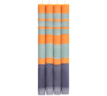 Load image into Gallery viewer, Striped Gunmetal, Opaline &amp; Marigold Eco Dinner Candles - 4 Pack
