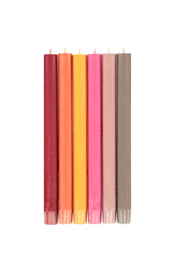 Mixed Set 'Warm' Rainbow Eco Dinner Candles - 6 Pack
