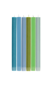 Mixed Set 'Cool' Rainbow Eco Dinner Candles - 6 Pack