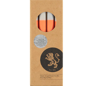 Abstract Striped Orange Flame, Neyron & Willow Eco Dinner Candles - 4 Pack